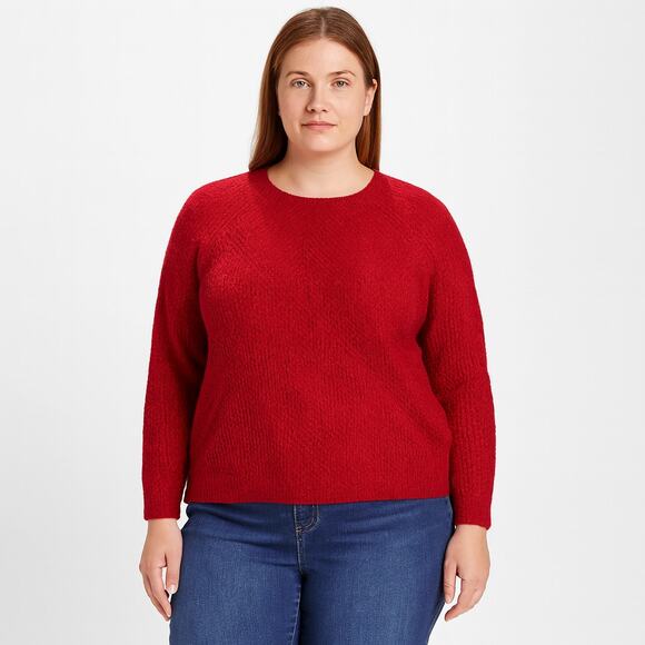 Apt. 9 Women's Red Shimmer Knit Pullover Sweater Size Medium NWT - Picture 1 of 8